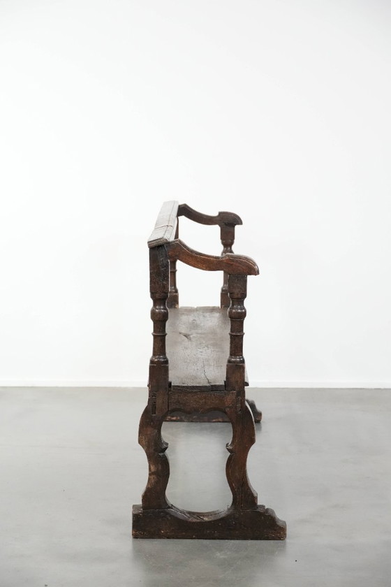 Image 1 of Antique English early 19th century hall bench/bench for the dining table made of oak