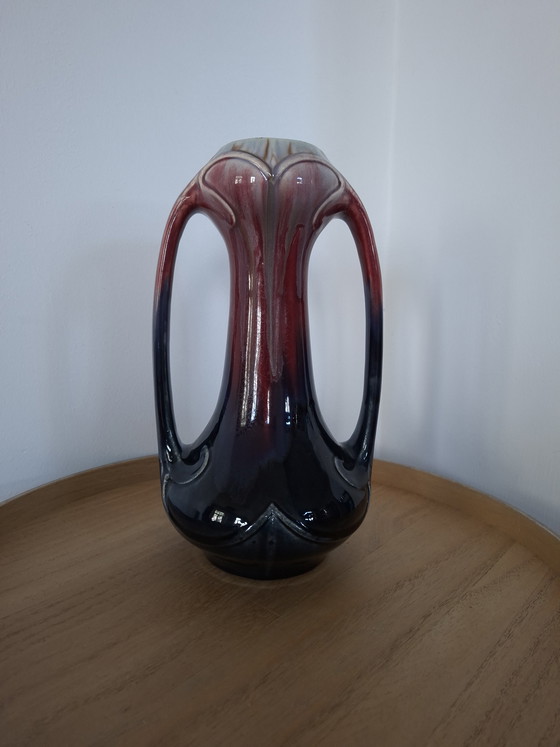 Image 1 of Bellissimo set di vasi Art Deco - Faïencerie de Thulin - Smalto a goccia