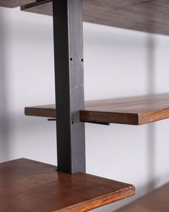 Image 1 of Vintage Terra-Cielo boekenkast uit de jaren 60 in metaal en hout, Italiaans design