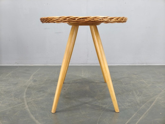 Image 1 of ULUV Rattan Coffee Table by Jan Kalous, Czechoslovakia, 1970s