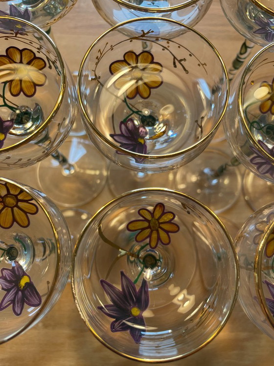 Set di 12 bicchieri da liquore Paul Nagel serie Tiffany dipinti a mano vintage – Bicchieri e caraffe, Glass (photo 14 of 16)