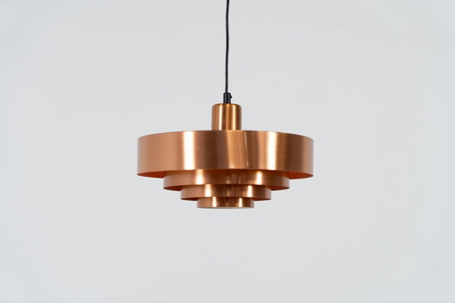Copper “Roulette” pendant light by Jo Hammerborg for Fog & Mørup (Denmark, 1960s).