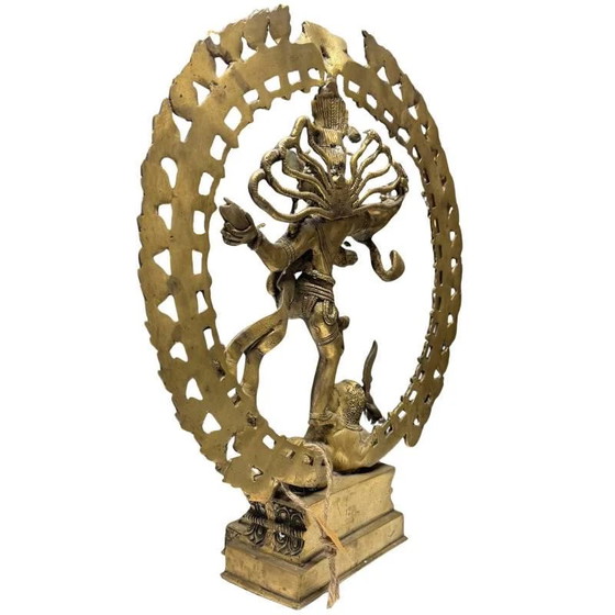 Antike feuervergoldete Nataraja – Lord Shiva – Frühes 20. Jahrhundert ( ) – Bildhauerei, Bronze (photo 4 of 9)
