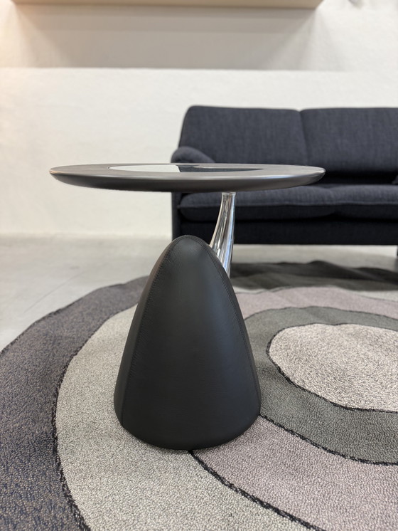 Image 1 of Leolux Cherubino Beistelltisch, schwarzes Leder