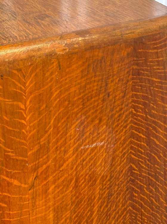 50s/60s Vintage Wooden Dresser with Compass Legs, Chest of drawers, Gold, Mid Century Modern (photo 12 of 17)