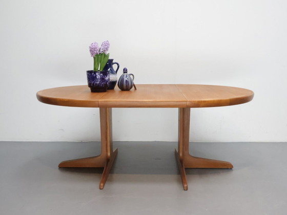 Vintage Coffee table / teak / round extendable / V V Møbler Denemarken, Scandinavian (photo 3 of 5)