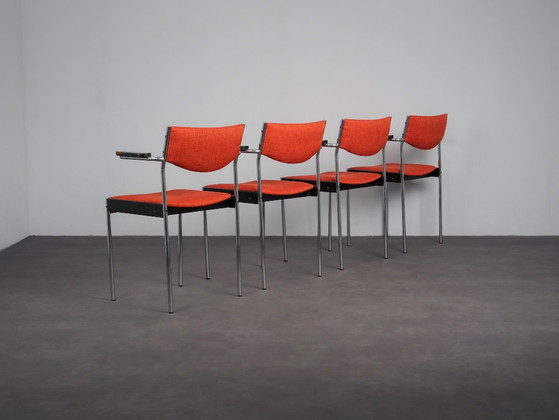 Set of 4 Modernist Dining Chairs by Thereca, Netherlands, 1960s – Textile (photo 2 of 12)
