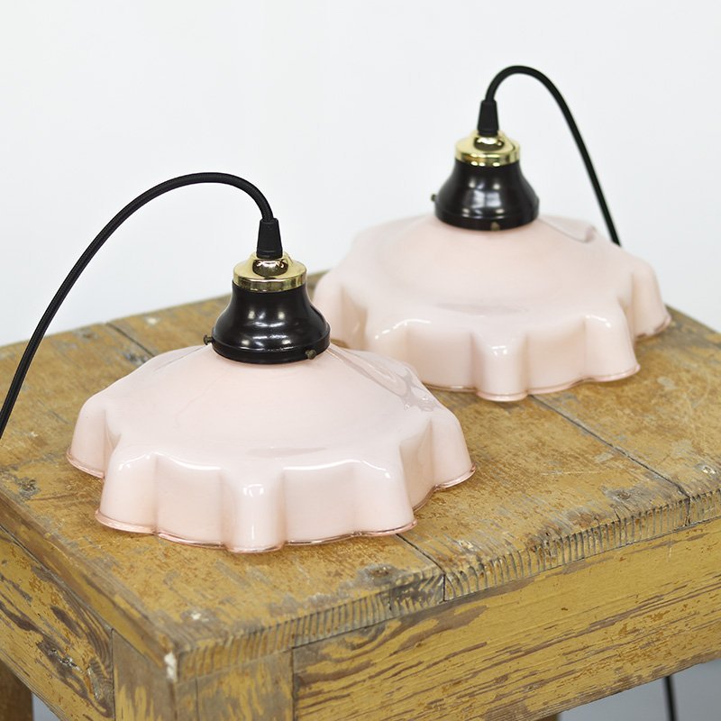 2x Lampada a sospensione Art Déco rosa (set)