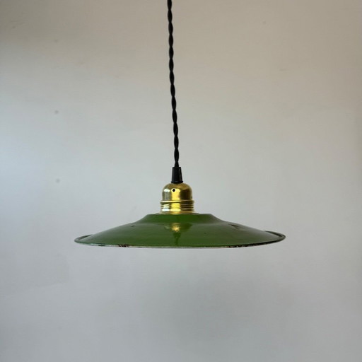 OLD GREEN ENAMELLED SUSPENSION 24 CM INDUSTRIAL