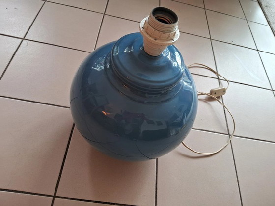 Image 1 of Base de lampe vintage bleue