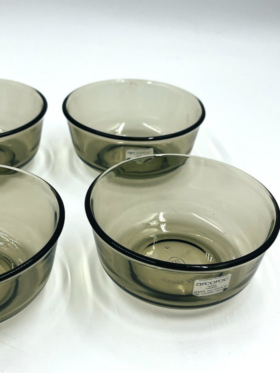 Set of 6 Arcoroc Smoked Glass Ramekins, Table accessories, Brown, Vintage (photo 4 of 8)