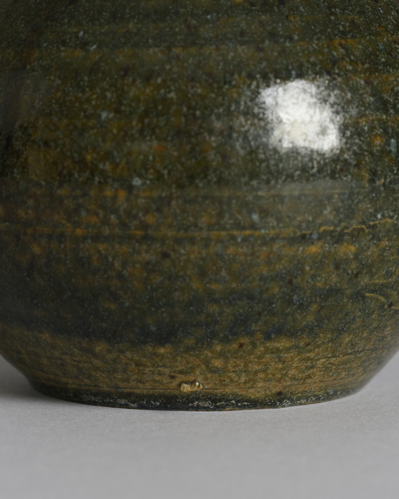 Image 1 of Paire de vases en céramique de Mathies Schwarze - Terre cuite émaillée verte, Allemagne