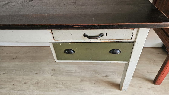 Image 1 of Antico tavolo da fornaio francese XXL