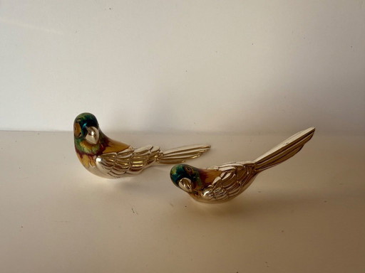 Saturno sterling silver enamel birds 