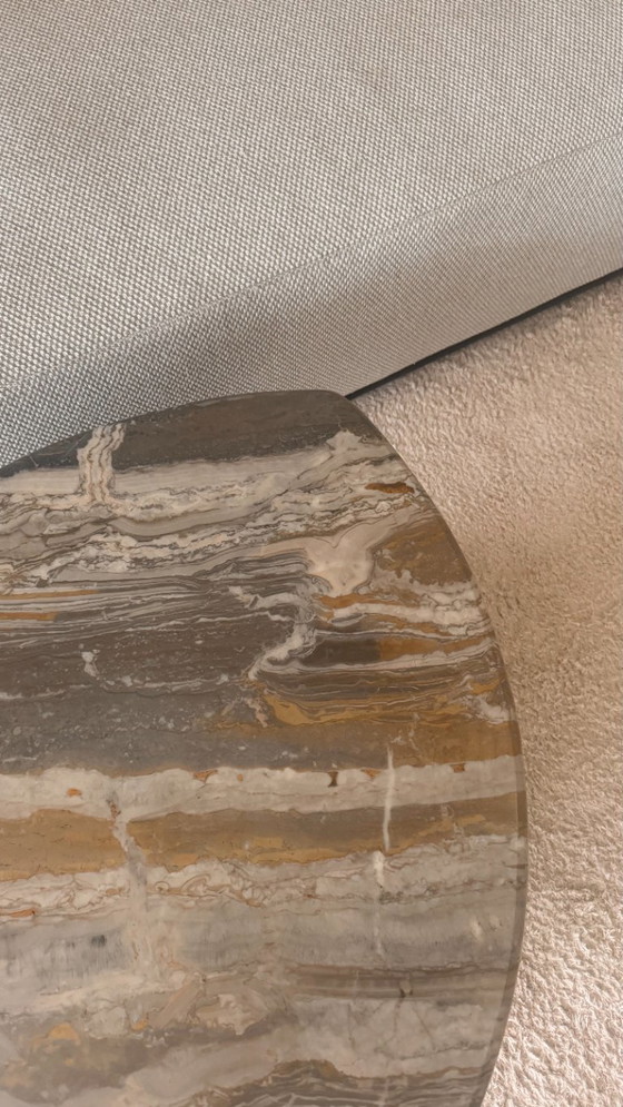 Image 1 of Ensemble de table en marbre (2 pièces) au grain magnifique