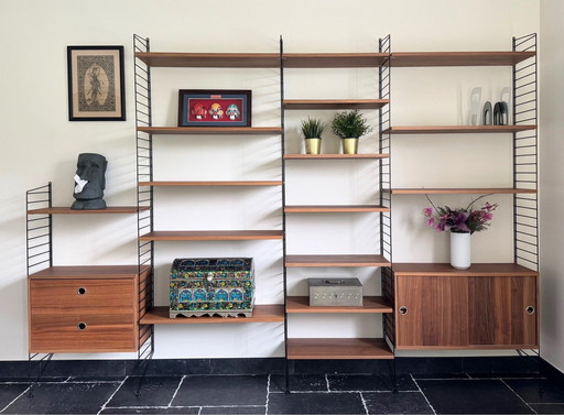 String Wall Cabinet Walnut-Black