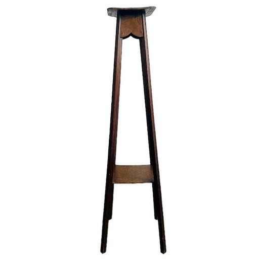 Hoher Vintage-Pflanztisch aus Massivholz