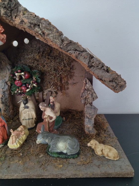 Grand crèche de Noël vintage, Objets déco, Bois, Autre, Marron (photo 3 sur 9)