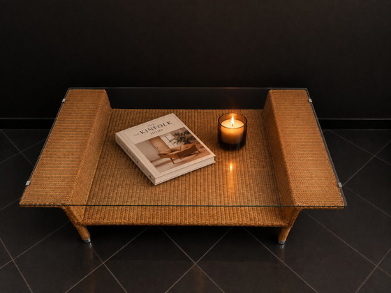 Mesa de centro de Vincent Sheppard, Mesas de centro, Ratán, Vidrio, Beige (foto 5 de 8)