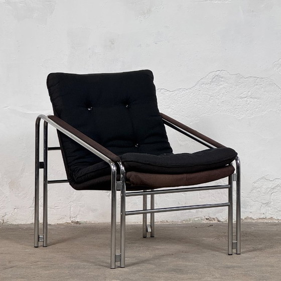 Image 1 of Pair of Bauhaus Style Mid-Century Armchairs