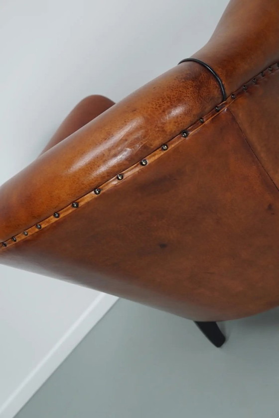 Image 1 of Vintage Nederlandse cognackleurige leren clubfauteuil