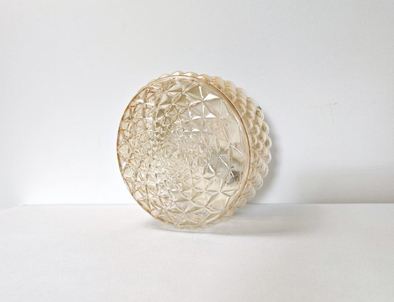 Image 1 of Vintage Wall Glass Sconce / Mid Century Flush Mount Ceiling or Wall Light/ Retro Modern Wall Plafoniere/ Vintage Lightning/ 