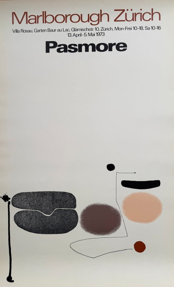 Image 1 of Victor Pasmore (1908-1998), Marlborough Zurigo, 1973, manifesto d'epoca della mostra, stampato in Svizzera