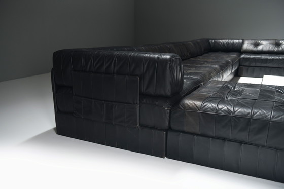 Image 1 of Stunning Vintage DS-88 Sofa in Black Leather by Team De Sede for De Sede Swiss
