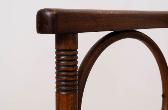 Panca O Settee In Legno Curvato Della Secessione Viennese Attribuita A Josef Hoffmann, Circa 1910 – Panche (photo 9 of 9)