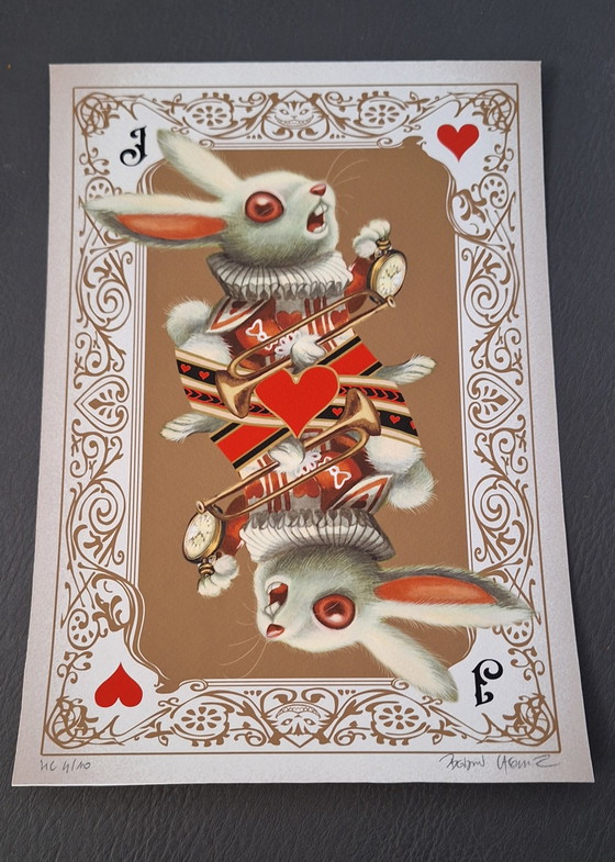 Image 1 of Signierter und nummerierter Kunstdruck von Benjamin Lacombe; Alice, das weiße Kaninchen