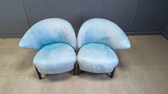 Image 1 of Ein Paar Calla-Loungesessel von Saporiti, 1980er Jahre