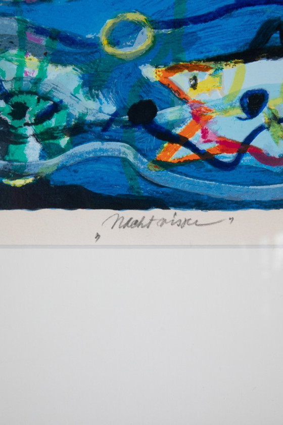 Image 1 of Guazzo / composizione figurativa colorata - Artista: Hans Truijen - Titolo: Viaggio notturno
