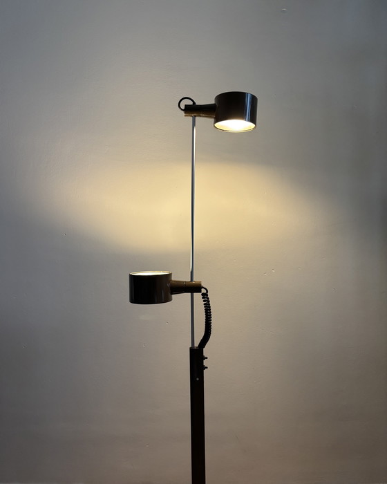 Image 1 of Vintage Floor Lamp by Ronald Homes for Conelight Twinlight 1970s Space Age Industrial design Mid Century 70s Minimalism