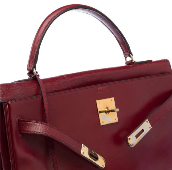 Image 1 of Sac HERMES Kelly 32 en Cuir Bordeaux - 103406