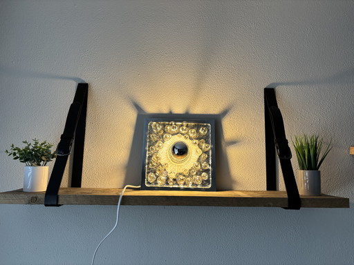 Lampada da parete vintage "Eisglas" Sölken Leuchten anni '70