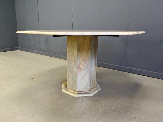 Image 1 of Octogonal italian marble dining table 1970s