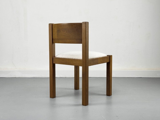 Image 1 of Brutalist Smoked Oak Dining Chairs, 1970s Set of 6