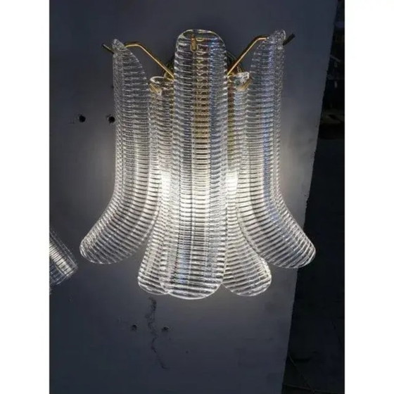 Image 1 of Applique “Selle” in vetro di Murano con struttura in metallo Kromo lucido, set da 2