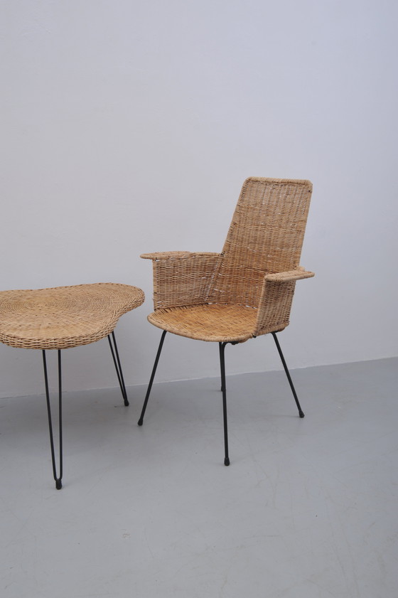 Image 1 of Sillones de ratán con mesa (años 50)