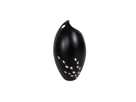 Image 1 of Flora Ceramics - Spring model - matte black - Gouda - signed - 1961