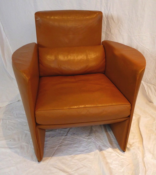 Cognac leather  club armchair