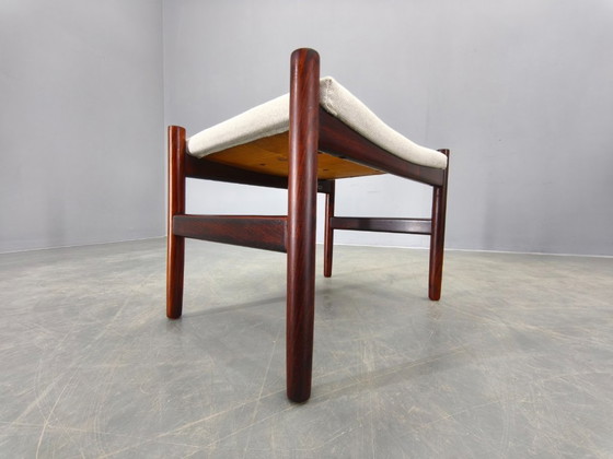 Image 1 of Deense poef van palissanderhout van Spottrup, jaren 60.