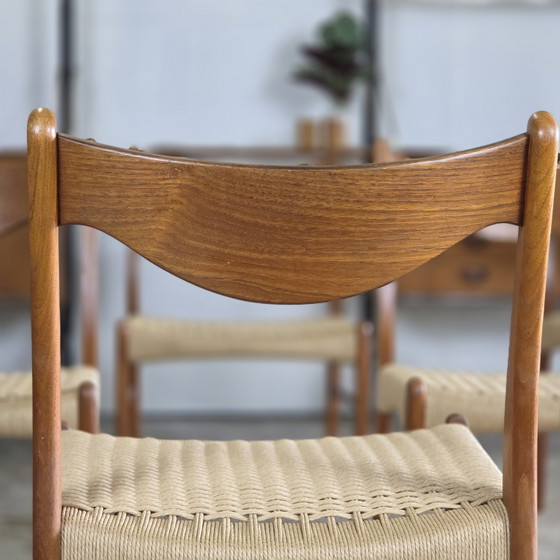 6x Arne Wahl Iversen, GS60 Sedie da Pranzo Danesi Vintage Nuovo Papercord – Wood (photo 9 of 15)