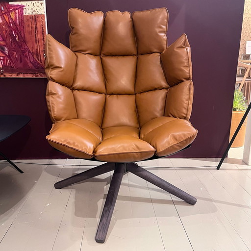 B&B Italia Husk swivel armchair with ottoman