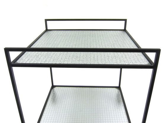 Image 1 of Minimalistischer Teewagen aus Stahl und Drahtglas im Stil der Sechzigerjahre