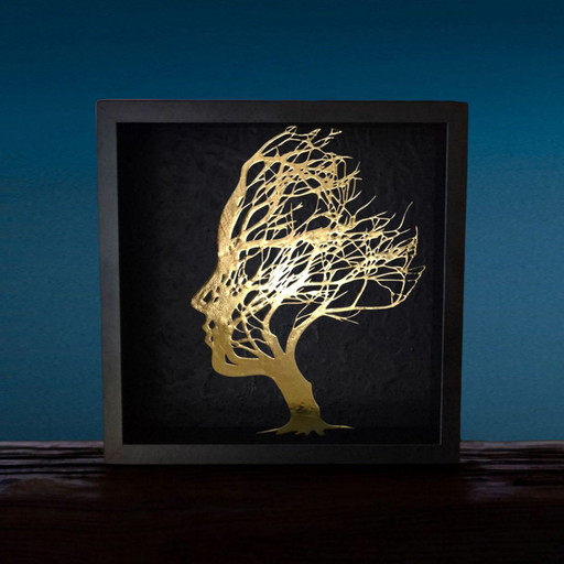 23kt gold Mother Nature gilded artwork in frame limited edition