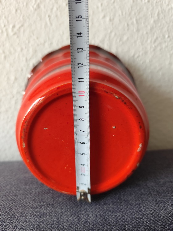 Image 1 of 🧡 Vintage flowerpot from the 70s/80s | Orange-brown | Ceramic West German style | approx. 14 cm