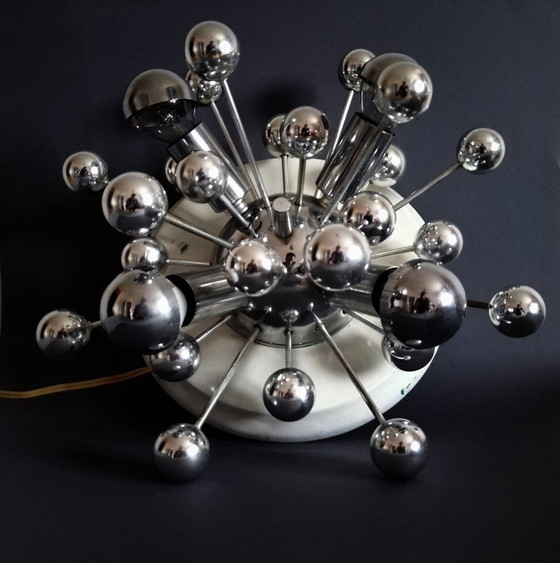 Image 1 of Original Soviet Design Chrome Cosmos 'Sputnik' Wall Lamp 1970's