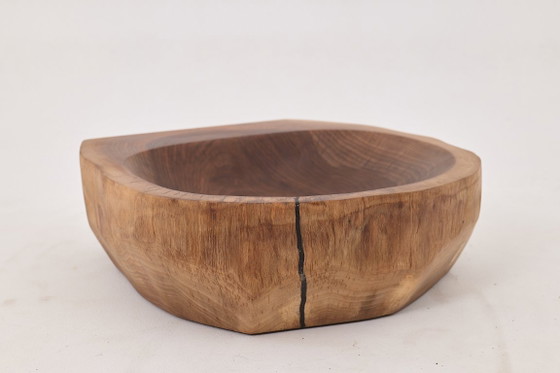 Image 1 of Lavabo de madera de nogal tallado a mano – Lavabo de baño escultural orgánico, Logniture