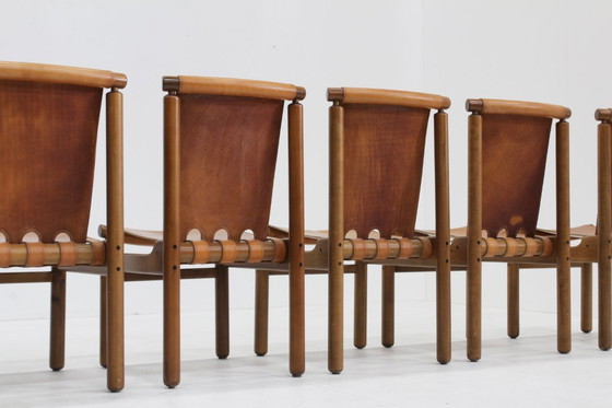 Image 1 of Esszimmerstühle aus italienischem Leder im Mid-Century-Stil von Ilmari Tapiovaara, 6er-Set